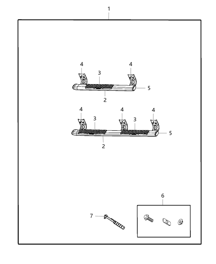 2013 Ram 3500 Cab Chassis Step Kit, Tubular Side Diagram