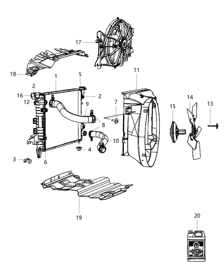 2010 Dodge Ram 2500 Radiator & Related Parts Diagram 1 - Thumbnail