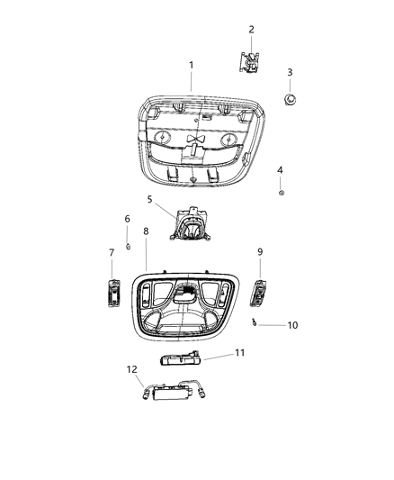2021 Jeep Cherokee Console Overhead Diagram for 1WG417X9AJ