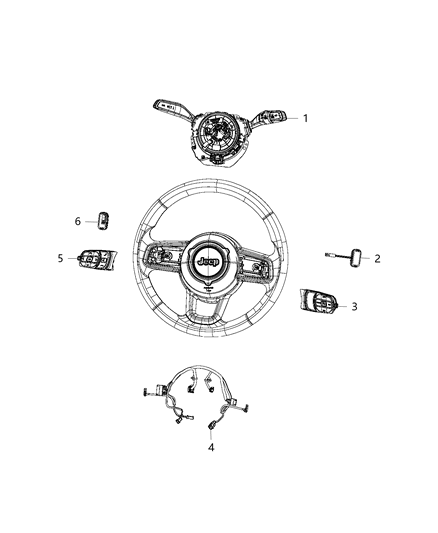 2018 Jeep Wrangler Module Steering Column Diagram for 68253861AB