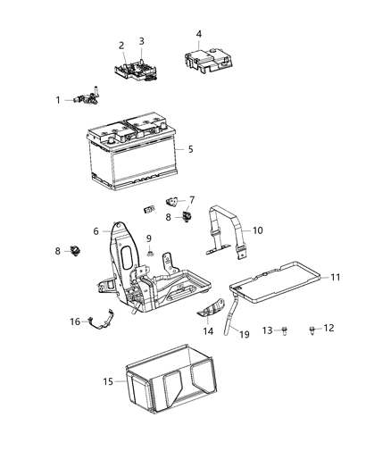 2019 Ram ProMaster City Sensor Battery Diagram for 68263203AA