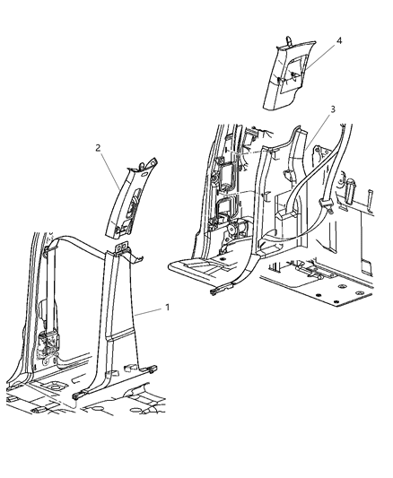 2011 Ram Dakota Interior Moldings And Pillars Diagram 2 - Thumbnail