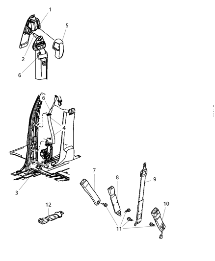 2011 Ram 1500 Seat Belts Front Diagram 2 - Thumbnail