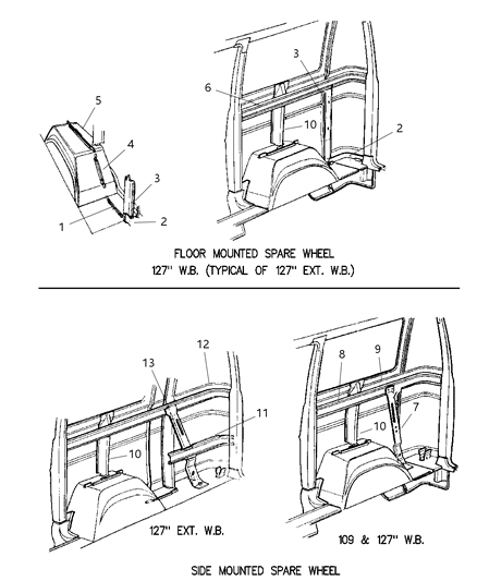 2000 Dodge Ram Van Strainer Side Panel Diagram for 55346375AC