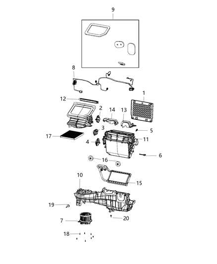 2020 Jeep Wrangler A/C & Heater Unit Diagram 5 - Thumbnail