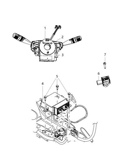 2017 Dodge Journey Air Bag Modules Impact Sensor & Clock Springs Diagram