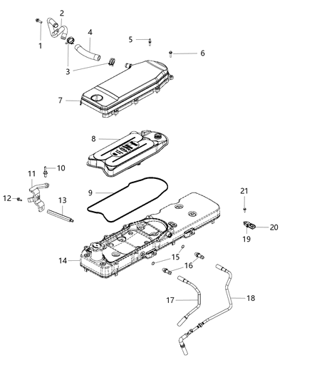 2017 Ram 3500 Sensor Map Diagram for 68005161AB