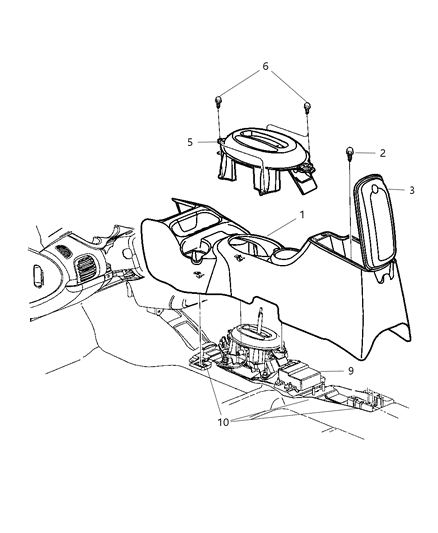 2004 Dodge Neon Bezel, Front Diagram for TR40AAAAC