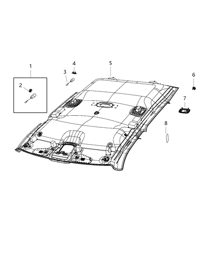 2020 Ram 3500 Pickup Headliners Diagram