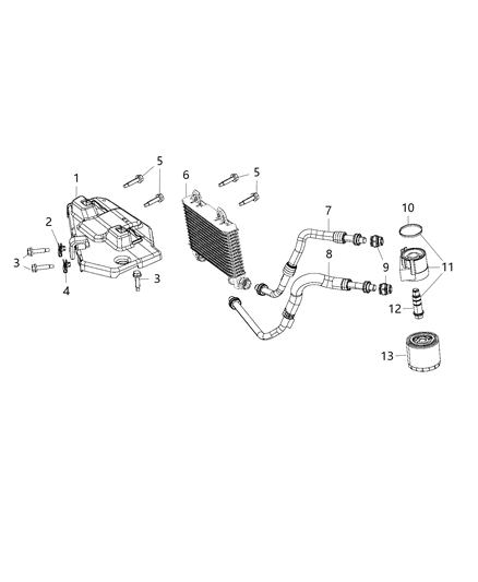 2021 Dodge Durango Engine Oil Cooler & Hoses/Tubes Diagram 2 - Thumbnail