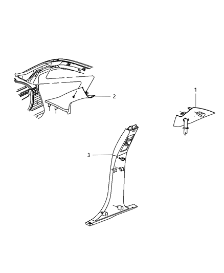 2010 Chrysler Sebring Interior Moldings And Pillars Diagram 2 - Thumbnail