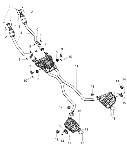 2017 Jeep Grand Cherokee Exhaust System Diagram 2 - Thumbnail