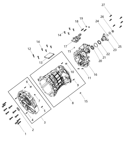 2012 Dodge Challenger Case of Manual Transmission Diagram
