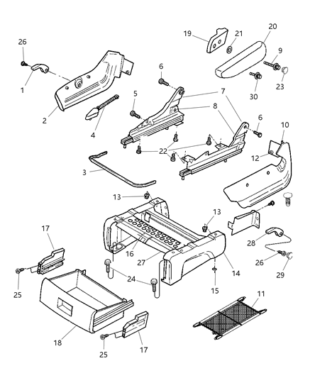 2006 Chrysler Town & Country Cushion Cover Nut, Front Driver Side Diagram for 6501269