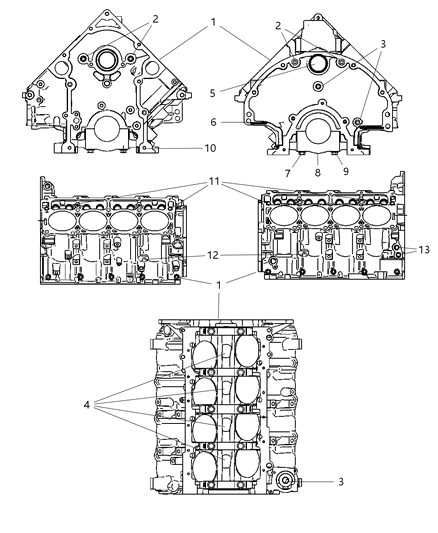 2011 Dodge Charger Engine Cylinder Block And Hardware Diagram 2 - Thumbnail