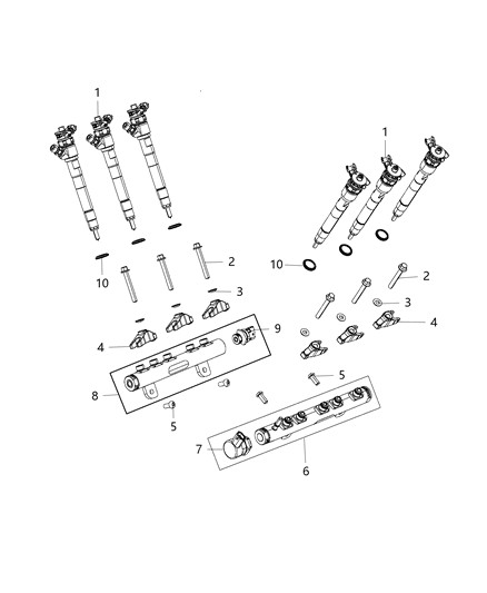 2011 Jeep Grand Cherokee Fuel Rail & Injectors Diagram 1 - Thumbnail