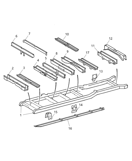 2005 Dodge Sprinter 3500 Front Crossmember Diagram for 5118178AA