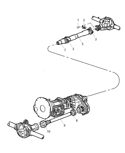 2000 Jeep Grand Cherokee Shaft Drive Rear 1-Piece Diagram for 52111483AB