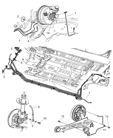 2002 Chrysler PT Cruiser Lines & Hoses, Brake Diagram 2 - Thumbnail