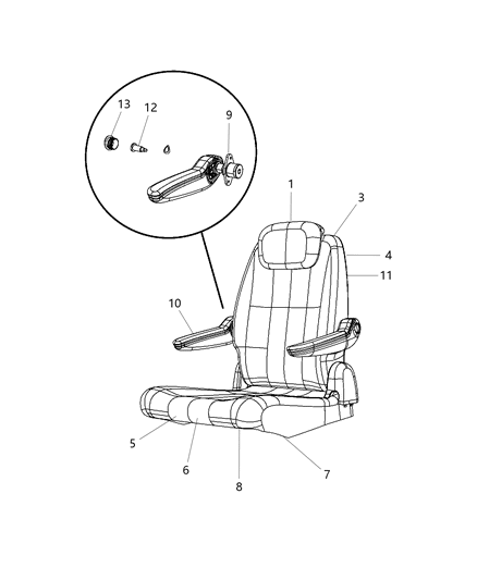 2012 Ram C/V Rear Seat - Quad Diagram