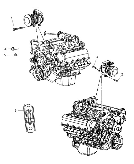 2010 Jeep Grand Cherokee A/C Compressor Mounting Diagram 1 - Thumbnail