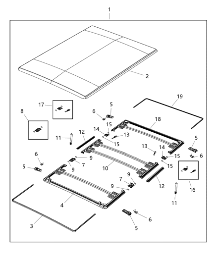 2014 Ram 2500 Hinge Seal Diagram for 68229473AA