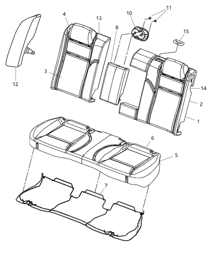 2008 Dodge Magnum Rear Seat - Split Seat Diagram 1 - Thumbnail