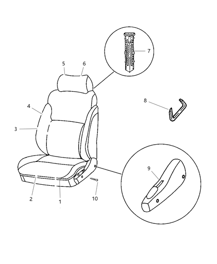 1997 Dodge Neon Front Seat Diagram 4 - Thumbnail