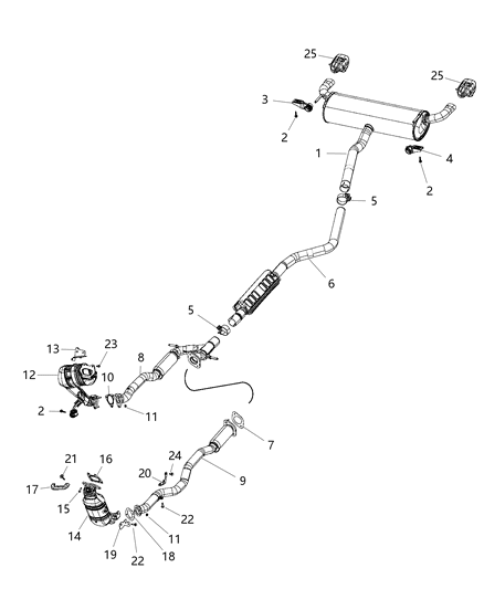 2018 Jeep Cherokee Exhaust System Diagram 3 - Thumbnail