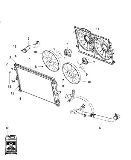 2014 Dodge Avenger Radiator & Related Parts Diagram 2 - Thumbnail