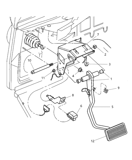 2002 Chrysler Prowler Pedal And Pad Brake Diagram for 4815078