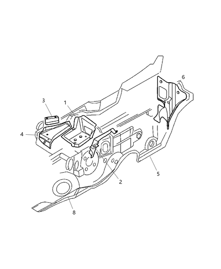 2007 Chrysler PT Cruiser Insulator, Passenger Side Diagram for 5027202AB