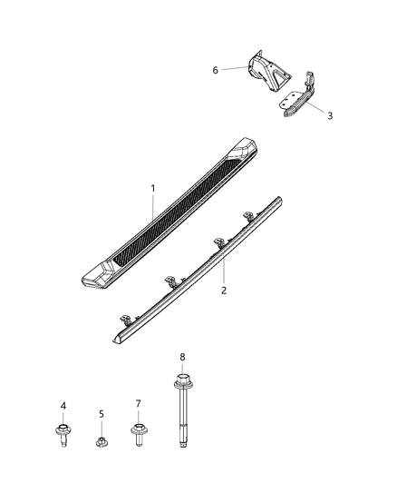 2020 Jeep Gladiator End Cap Sill Diagram for 68357613AD