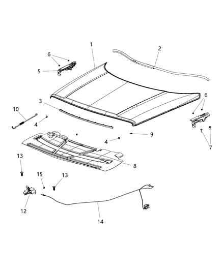 2016 Jeep Patriot Rear Weatherstrip, Inner Diagram for 5067748AA