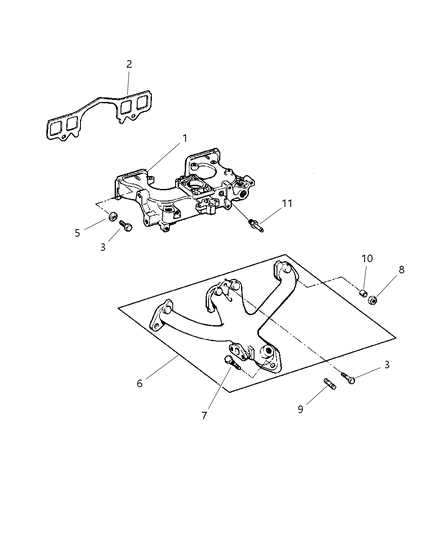 1997 Jeep Wrangler Manifold - Intake & Exhaust Diagram 1 - Thumbnail