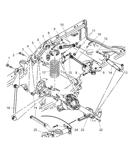 2005 Dodge Durango Upper Control Arm Nut Diagram for 6507898AA
