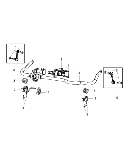 2011 Ram 2500 Stabilizer Link, Front Diagram for 5175052AB