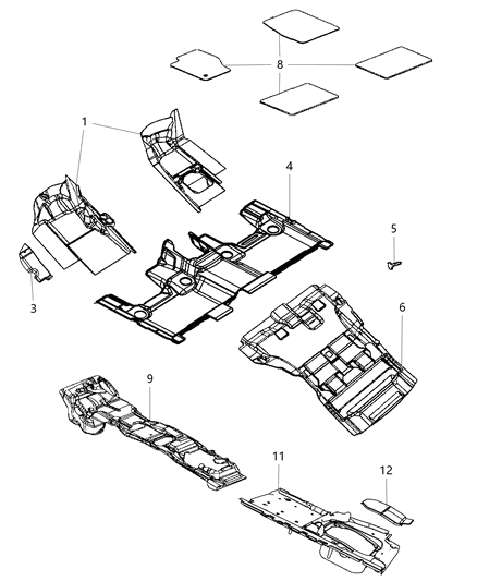 2016 Jeep Grand Cherokee Lid Load Floor Battery Cover Diagram for 1PL56DX9AE