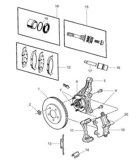 2003 Chrysler Voyager Front Brakes Diagram