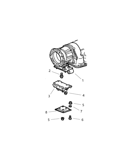 2002 Jeep Wrangler Engine Mounting, Rear Diagram 1 - Thumbnail