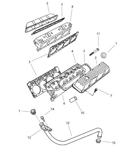2001 Dodge Ram Van Upper Gasket Set Diagram for 4897386AE