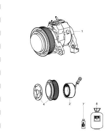2010 Dodge Ram 1500 Compressor A/C With Clutch Diagram for RL111436AB
