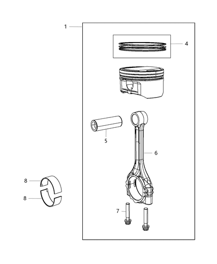 2017 Dodge Journey Piston , Piston Rings , Connecting Rods And Connecting Rod Bearings Diagram 2 - Thumbnail