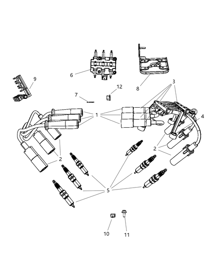 2008 Chrysler Town & Country Spark Plug Diagram for S3RE14PLP5