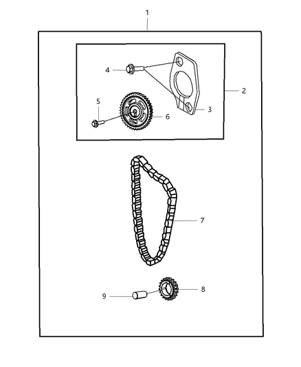 2007 Jeep Wrangler Timing Chain Package & Cover & Mounting & Components Diagram 4 - Thumbnail