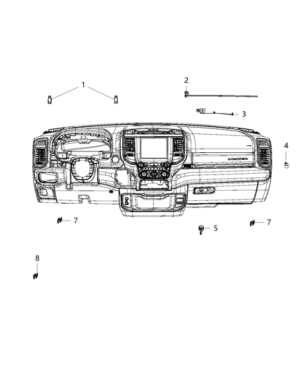 2020 Ram 1500 New Style Lamps, Interior Diagram 2 - Thumbnail