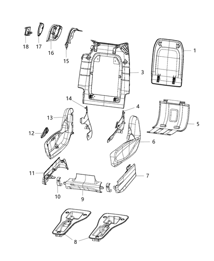 2017 Chrysler Pacifica Shield Seat Diagram for 5SP52DX9AB