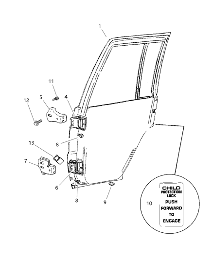 1998 Jeep Grand Cherokee Lower Hinge Diagram for 55076205AC