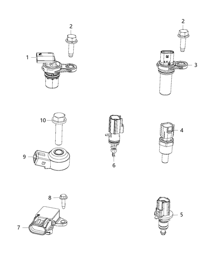 2019 Dodge Journey Sensors, Engine Diagram 1 - Thumbnail