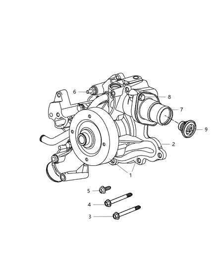 2007 Dodge Ram 3500 Cab Chassis Water Pump Diagram 1 - Thumbnail
